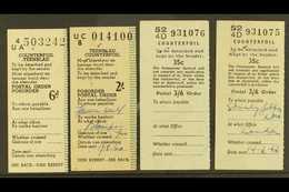 POSTAL ORDER COUNTERFOILS Group Incl. Two Union Type 6d & 2s Values With "Ramsgate" 9.8.60 C.d.s. On Reverse And GB Type - Unclassified