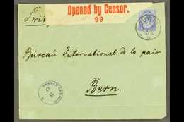 1916 (12 Feb) Env To Switzerland Bearing 2½d Union Stamp Tied By "OUTJO" Cds Cancel, Putzel Type B4 Oc, Circular Censor  - South West Africa (1923-1990)