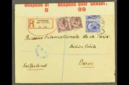 1916 (28 Jul) Registered Cover ("Deutsch" Obliterated From Reg Label) From Swakopmund To Berne (the Bureaux Internationa - South West Africa (1923-1990)
