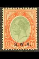 1927-30 £1 Pale Olive Green & Red "SWA" Opt'd, SG 57, Fine, Very Lightly Hinged Mint For More Images, Please Visit Http: - South West Africa (1923-1990)