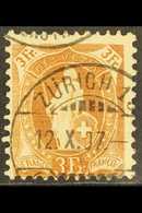 1905-07 3f Bistre-brown Standing Helvetia Perf 11½x11 (SG 206, Michel 80 C, Zumstein 92A), Fine Used With Fully Dated "Z - Andere & Zonder Classificatie