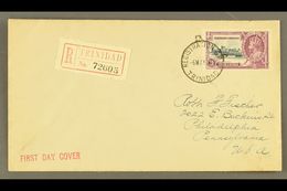 1935 24c Silver Jubilee, SG 242, Very Fine Used On Reg FDC To USA Tied By REGISTRATION GPO / TRINIDAD Cds Of 6 MAY 35. F - Trinidad Y Tobago