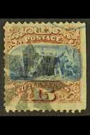 1869 15c Brown And Blue Landing Of Columbus Type II, Scott 119, Good Used With Straight Edge At Right. For More Images,  - Autres & Non Classés