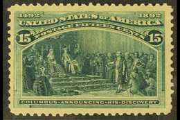 1893 15c Dark Green Columbian Issue, Scott 238, A Scarce Never Hinged Mint Example, Light Gum Crease And Few Shorter Per - Andere & Zonder Classificatie