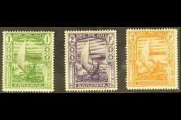 1913 1r, 2r, And 3r "Sailing Canoe", SG 255/257, Very Fine Mint. (3 Stamps) For More Images, Please Visit Http://www.san - Zanzibar (...-1963)
