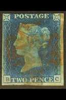 1840 2d Blue, SG 5, Check Letters "B - C", Used With 3 Margins & Small Corner Crease. (1 Stamp) For More Images, Please  - Otros & Sin Clasificación