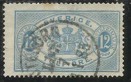 SWEDEN SVERIGE SVEZIA SUEDE 1881 1895 OFFICIAL STAMPS ORE 12o USATO USED OBLITERE' - Revenue Stamps