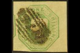 1847-54 1s Pale Green Embossed, SG 54, Used With 4 Large / Vast Margins. An Eye-catching Item. For More Images, Please V - Other & Unclassified