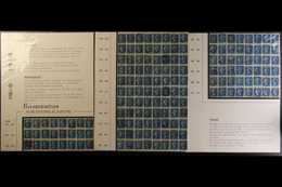 1858-79 TWO PENCE BLUE - COMPLETE SHEET RECONSTRUCTION. A Delightful, Collector's One Frame Display On Nine Album Pages  - Other & Unclassified