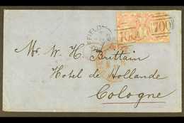 1862 (4 NOV) COVER TO GERMANY Bearing 1862-64 3d Pale Rose-carmine (small Letters) Horizontal Pair, SG 77, Tied By Sheff - Other & Unclassified