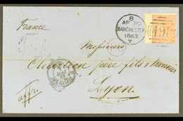 1862-4 4d Pale Red, Plate 3, Small Corner Letters, SG 80, Fine Used On 1863 Cover To France, Manchester Duplex Postmark, - Other & Unclassified