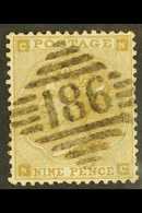 1862-4 9d Bistre, Small Corner Letters, SG 86, Good Used With Neat "186" Numeral Cancel, Good Centring, Cat.£575. For Mo - Sonstige & Ohne Zuordnung