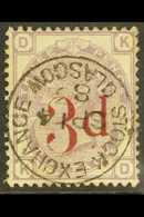 1880-3 3d On 3d Lilac, SG 159, Superb Used With Crisp " STOCK EXCHANGE GLASGOW" C.d.s. Postmark. For More Images, Please - Andere & Zonder Classificatie