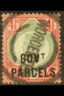 OFFICIAL GOVERNMENT PARCELS 1891-1900 4½d Green & Carmine "Govt Parcels" Overprint With OPEN TOP TO "S" Variety, Positio - Other & Unclassified