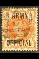 OFFICIALS ARMY ½d Vermillion "OFFICIAL" (SG O41) With Unlisted Short Foot To L , Good Used & Unusual For More Images, Pl - Sonstige & Ohne Zuordnung