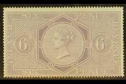 POSTAL FISCAL 1860-7 6d Reddish Lilac, Wmk Anchor 18mm, SG F17, Never Hinged Mint. For More Images, Please Visit Http:// - Other & Unclassified