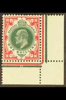 1911-13 1s Green & Carmine Somerset House Printing, SG 314, Never Hinged Mint Lower Right Corner Example, Very Fresh. Fo - Ohne Zuordnung