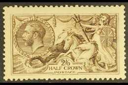 1913 2s6d Sepia-brown Seahorse, Waterlow Printing, SG 399, Pulled Perf At Right, Otherwise Fine Mint, Cat.£300. For More - Non Classificati