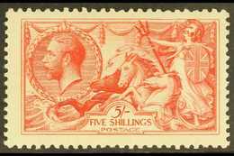 1918-19 5s Rose-red Seahorse, B.W. Printing, SG 416, Fine Mint, Cat.£325. For More Images, Please Visit Http://www.sanda - Non Classés