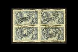 1934 SCARCE SEAHORSE BLOCK OF 4 10s Indigo, Re-engraved Seahorse In A BLOCK OF FOUR, SG 452, Good To Fine Used (4 Stamps - Non Classés