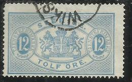 SWEDEN SVERIGE SVEZIA SUEDE 1881 1895 OFFICIAL STAMPS ORE 12o USATO USED OBLITERE' - Fiscaux