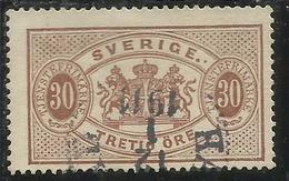 SWEDEN SVERIGE SVEZIA SUEDE 1881 1895 OFFICIAL STAMPS ORE 30o USATO USED OBLITERE' - Fiscaux