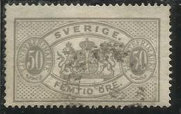 SWEDEN SVERIGE SVEZIA SUEDE 1881 1895 OFFICIAL STAMPS ORE 50o USATO USED OBLITERE' - Fiscali