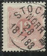 SWEDEN SVERIGE SVEZIA SUEDE 1877 1886 POSTAGE DUE STAMPS SEGNATASSE TASSE TAXE ORE 12o USATO USED OBLITERE' - Segnatasse