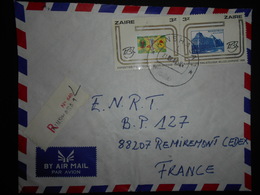 Zaire Lettre Recommandee De Kinshasa 1983 Pour Remiremont - Oblitérés