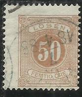 SWEDEN SVERIGE SVEZIA SUEDE 1877 1886 POSTAGE DUE STAMPS SEGNATASSE TASSE TAXE ORE 50o USATO USED OBLITERE' - Impuestos