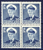 +Greenland 1953. King Frederik 9. Bloc Of 4. Michel 33. MNH(**) - Ungebraucht