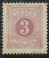 SWEDEN SVERIGE SVEZIA SUEDE 1877 1886 POSTAGE DUE STAMPS SEGNATASSE TASSE TAXE ORE 3o MH - Taxe