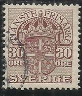 SWEDEN SVERIGE SVEZIA SUEDE 1910 1912 OFFICIAL STAMPS ORE 30o USATO USED OBLITERE' - Revenue Stamps