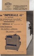 VP13.382 - Pub - PARIS - Lot De Documents Publicitaire Appareils A Affranchir S.A.T.A.S. ¨ IMPERIALE 43 ¨ - Publicidad