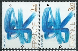 [25] Variété : N° 1951 Excoffon Impression Défectueuse Du Bleu Clair + Normal ** - Unused Stamps