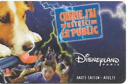 PASS-DISNEYLANDPARIS -1999-CHERIE J AI RETRECI LE PUB-ADULTE-V°VIOLET-Gemplus-99/01/01/HOA-MKP VALIDE 1 JOUR-TBE- - Passeports Disney