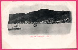 Cpa - Antilles - Town And Harbour - St Thomas - Saint Thomas - Port - Ville - Paquebot - Vierges (Iles), Amér.