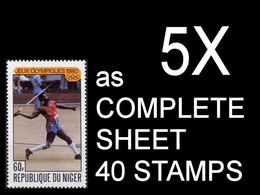 CV:€144.00 BULK 5 X NIGER 1980 Olympics Moscow Throwing The Javelin 60F COMPLETE SHEET:40 - Inverno