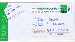 Enveloppe FRANCE Prêt à Poster Lettre Verte Oblitération LA POSTE 00845A-01 13/11/2018 - Prêts-à-poster:  Autres (1995-...)