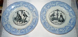 LOT 2 ASSIETTES 1/2 PORCELAINE CHOISY LE ROI Hautin - Boulenger 1850 H NYON - Choisy Le Roi (FRA)