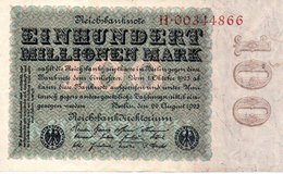 EINHUNDERT MILLIONEN MARK  20 August 1923 - 100 Mio. Mark