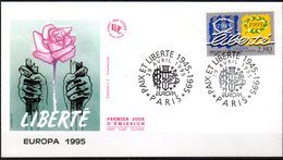 Cachet PJ Europa -Paix Et Liberté 1945/1995 -   Le  29.04.95 à PARIS - 1995