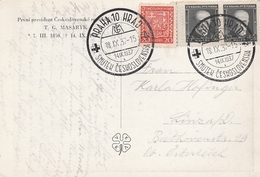 Tchécoslovaquie Grand Cachet Praha Sur Carte 1937 - Briefe U. Dokumente