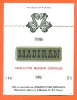 étiquette Vin De Madiran 1986 Grands Chais Morlans à Lorlaas - 75 Cl - Madiran