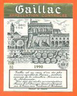 étiquette De Vin Bordeaux Gaillac 1990 - 75 Cl - Gaillac