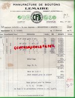 28- NOGENT LE ROTROU- RARE FACTURE LEMAIRE -MANUFACTURE DE BOUTONSCFB-13 RUE CROIX LA COMTESSE-1951 - Textile & Clothing