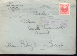 7054FM- REPUBLIC COAT OF ARMS STAMP ON COVER, FIGHT FOR PEACE POSTMARK, 1950, ROMANIA - Briefe U. Dokumente