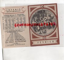 LOTERIE NATIONALE GUERRE 1939-1945- TIRAGE 3 EME TRANCHE FEVRIER 1944- CALENDRIEN GREGORIEN  PAPE GREGOIRE - Lotterielose