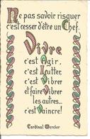 Carte Avec Enluminures ( Maximes  Cardinal Mercier)  Format 9.5x 14 Cm - Philosophy