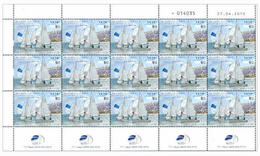 ISRAEL 2010 FULL SHEET SAILING WORLD CHAMPIONSHIP SAILBOATS  S12786-1 - Unused Stamps (with Tabs)